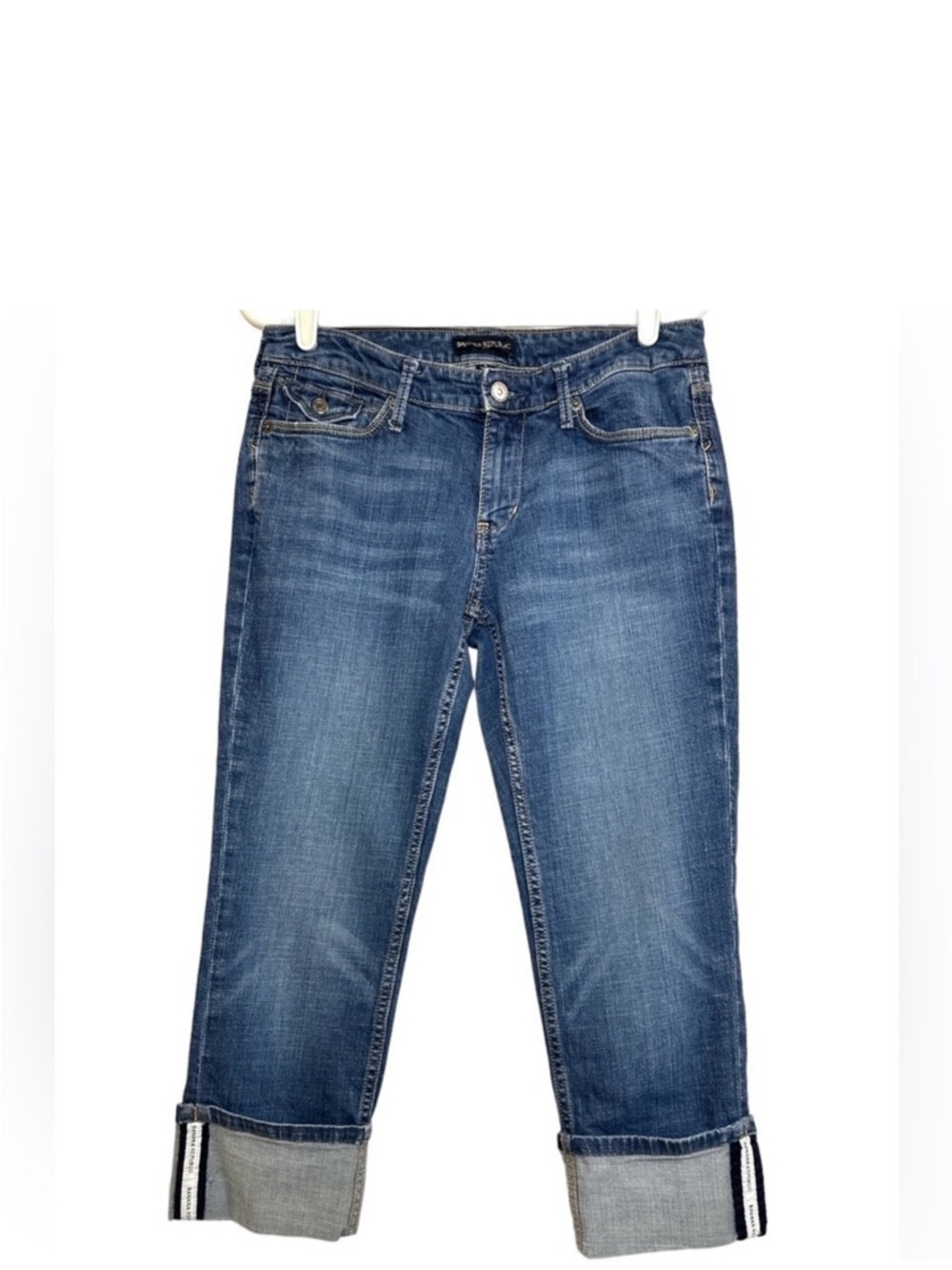 Banana Republic Cuffed Crop Capri Jeans, Size 6